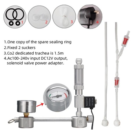Aquarium DIY CO2 Generator System Kit CO2 Generator System mit Magnetventil Blasenzähler & AU Plug