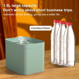 1,5 l/51 oz Haustier-Wasserbrunnen, automatischer Katzentrinkbrunnen mit 3 austauschbaren Filtern, 3-Gang-Geschwindigkeit grü