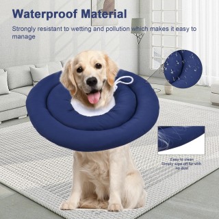 Haustier-Erholungshalsband nach einer Operation, kegelförmiges Hundehalsband mit verstellbarem Hals-Kordelzug, wasserdichter