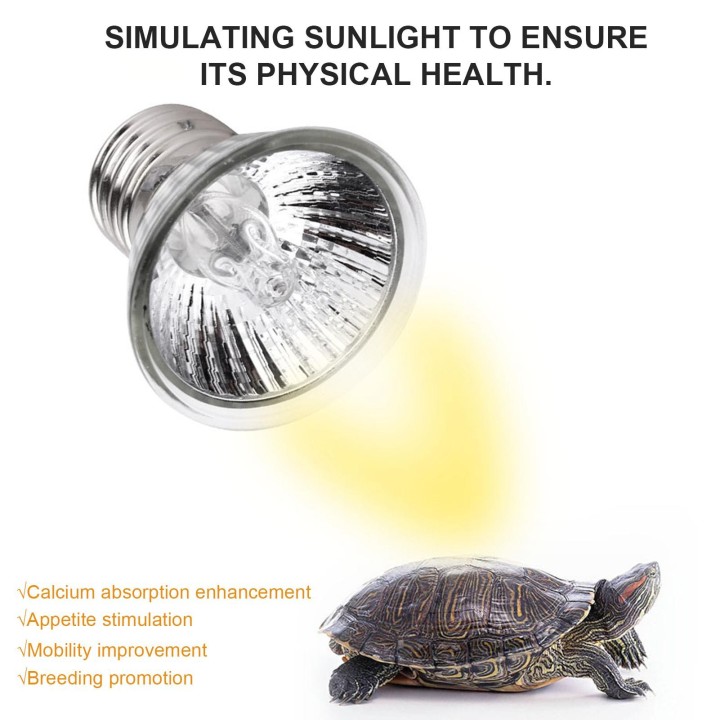 75W Reptilien-Wärmelampe, Schildkröten-Wärmelampe, Wärmelampe für Sonnenbaden, Heizlampe für Reptilienlampe EU 50W silber