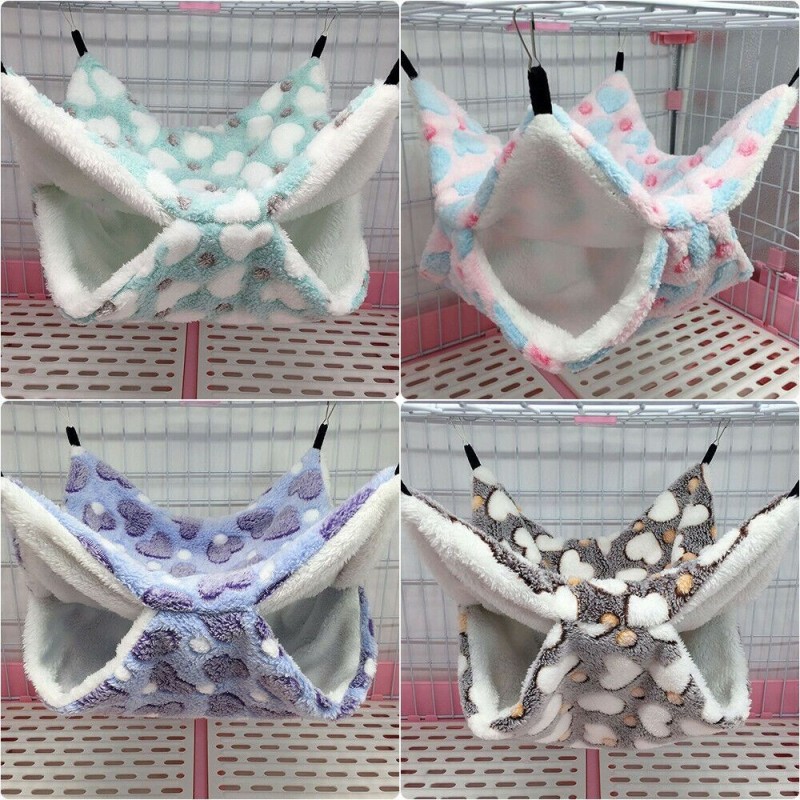 Mode Warm Plüsch Haustier Schlafsack Haustier Hängematte Eichhörnchen Betten Hamster Käfig Starfish purple S