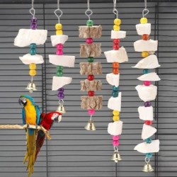 Vogel Nagen Spielzeug Bunte Perlen Knackig Glocke Lindern Langeweile Biss Beständig Hilfe Verdauung Papagei A