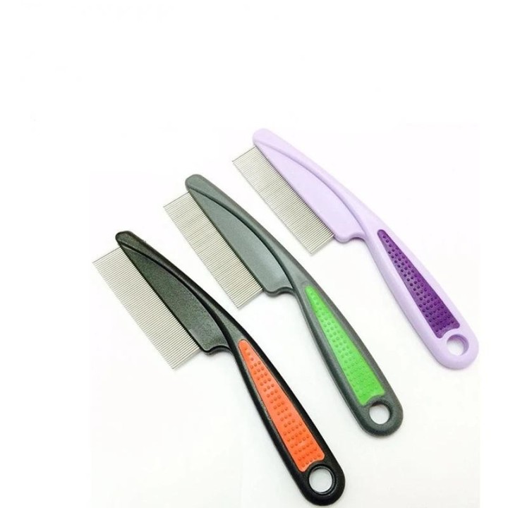 Haustierbedarf Zähne Haarausfall Floh Läuse Entfernungsbürste Edelstahlkamm Entwurmung Öffnung Knoten Hund Katze Pflegekamm S