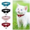 Einstellbare Haustier Katze Kleine Hund Fliege Halsbänder mit Glocken Haustier Halskette Samt Bowknot beige