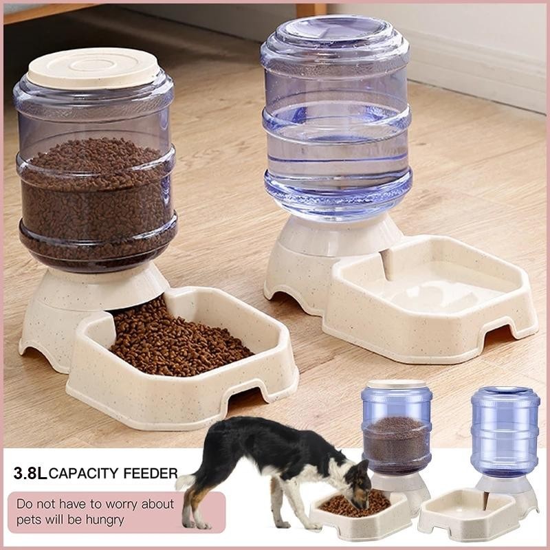 Automatischer Futter- und Wasserspender für Haustiere, Katzen- und Hundefutternapf, Wasserspender, große Kapazität, Schüssel