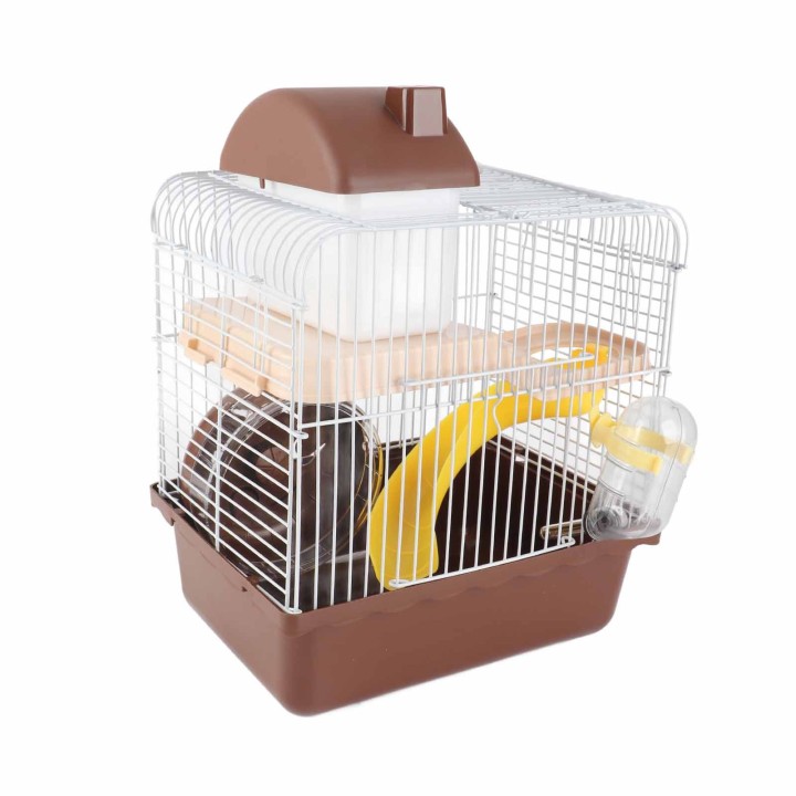 2-stöckiger Hamsterkäfig, großer Raum, hohes Chassis-Design, Hamster-Lebensraumkäfig für Haustier-Hamster, klein