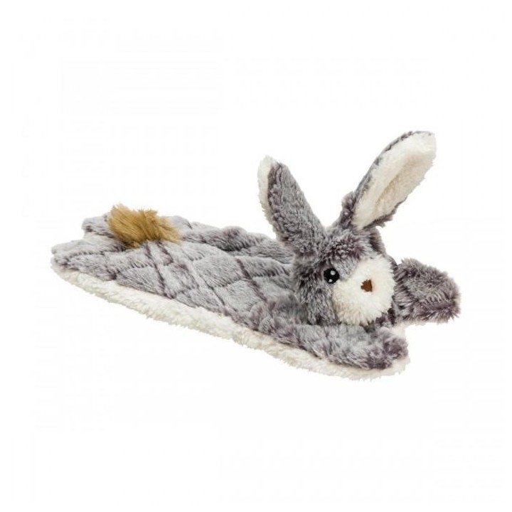 House of Paws Plüsch-Hundespielzeug ohne Kaninchenfüllung One Size weiß/grau