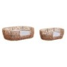 Haustierbett Home ESPRIT Weiß Hellbraun Metall Kunstrattan 50 x 35 x 14 cm (2 Stück)