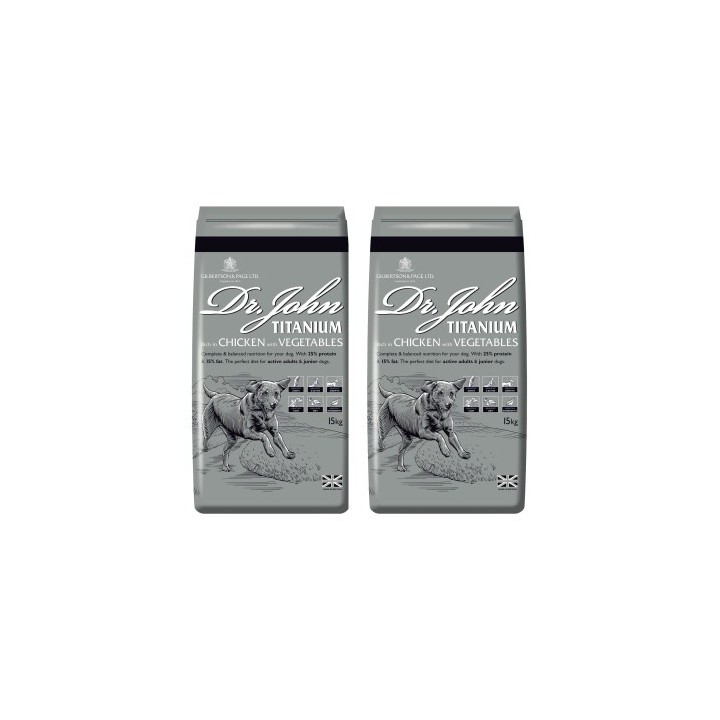 Dr John Reich an Huhn mit Gemüse Titanium 2x15 kg