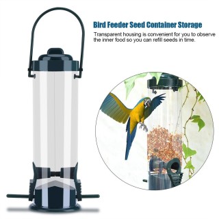 1pc Outdoor Garten Kunststoff Transparent Hängen Wilden Vogel Feeder Samen Container Lagerung