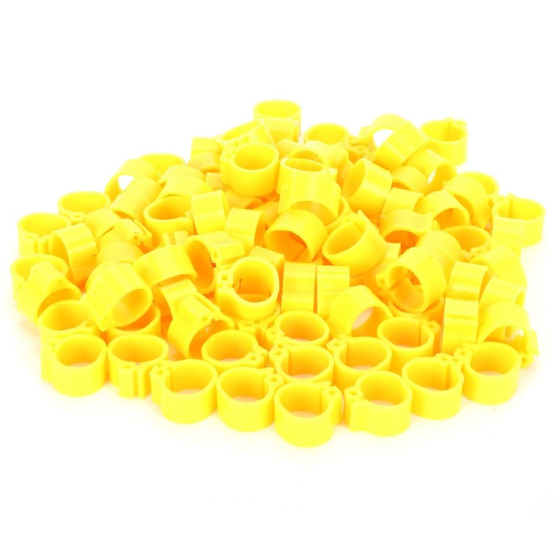 200Pcs 10mm Tauben Kein Wort Bein Ring Geflügel Fuß Clip Identifikation Ring Vögel Liefert gelb