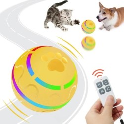 Interaktives Hundespielzeug, Wicked Ball mit LED-Blitzlicht, Kauspielzeug für Haustiere, Katzen und Hunde, langlebiger automa