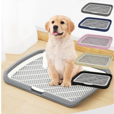 Hundetoilette, groß, Spritzschutz, mit Säule, kann gespült werden, flaches Hundeurinal für den Haushalt One Size schwarz
