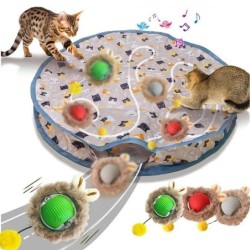 Intelligentes interaktives Katzenspielzeug, Ball, schnell rollend im Beutel, Versteckspiel für Kätzchen, Bewegungsaktiviertes