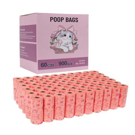 Biologisch abbaubare Müllbeutel für Haustiere, Hundestreubeutel, Katzenstreubeutel mit Zitronenduft, süße und umweltfreundlic