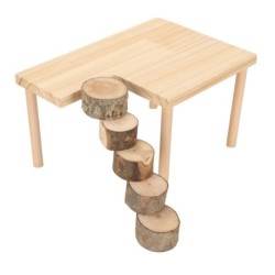 Hamster-Kletterplattform, dekorativer Spielplatz aus Holz für kleine Haustiere mit runder Leiter