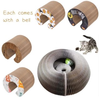 Kreatives, faltbares Katzenkratzbrett, magische Wellpappe, verschleißfest, lindert Langeweile, Haustierprodukte, Katzenspielz