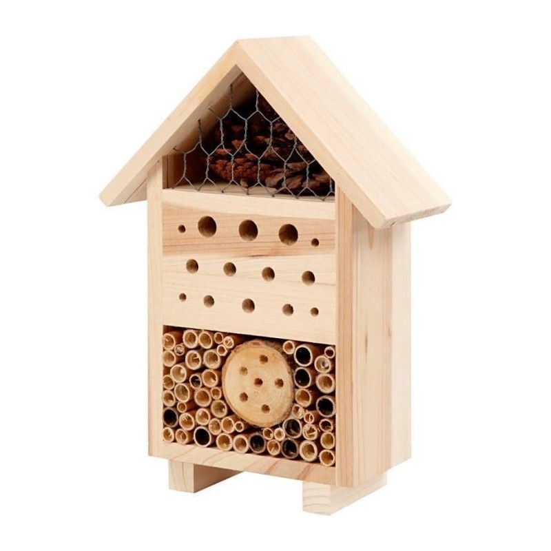 Hôtel à insectes en bois à décorer - 18,4 x 26,1 cm