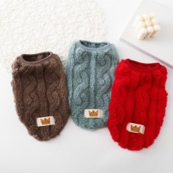 Fleece-Pullover, Haustier-Kleidung, niedlich, gewellt, doppelseitig, für Welpen, Kätzchen, Mäntel, Pullover für kleine, mitte