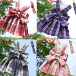Schleife Hundehalsband Rock Niedliches Haustiergeschirr mit Brustgurt Zugseil Katze Hunde Kleidung Geschirr Weste Prinzessin
