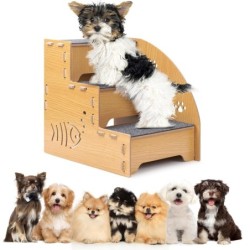 3-stufige Hundetreppe aus Holz, rutschfeste Haustierrampe, abnehmbare Trainingstreppe für Hunde und Katzen, für Zuhause, Hund