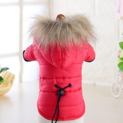 Hundemantel, kleine Hundejacke, winddicht, warm, gepolstert, mit Daunenkapuze, Schneeanzug, modische Winter-Hundekleidung für