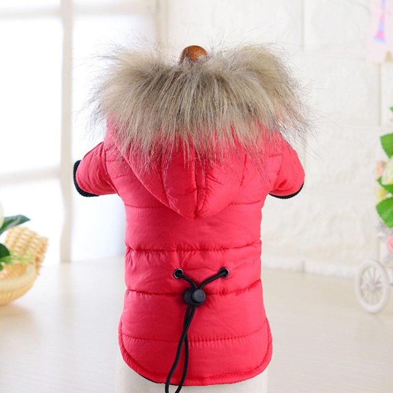 Hundemantel, kleine Hundejacke, winddicht, warm, gepolstert, mit Daunenkapuze, Schneeanzug, modische Winter-Hundekleidung für