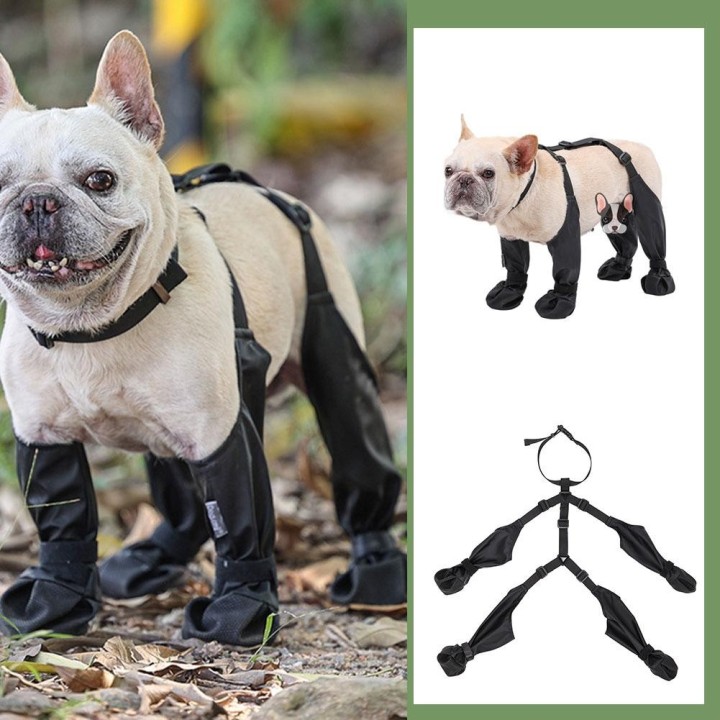 Wasserdicht Hund Schuhe Mit Hilfs Strap Anti-Slip Pet Paw Protector Für Kleine Mittelgroße Hunde Schmutzig-Beweis Laufen Outd