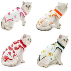 Genesungsanzug für Katzen, Kätzchenanzug, E-Halsband-Alternative für Katzen, Welpen, kleine Hunde, Bauchhaut, Anti-Leck-Pyjam