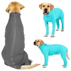 Einteiliger Haustier-Pyjama, langärmelige Kleidung für vierbeinige Haustiere, Erholungsshirt nach Operationen, Linderung von