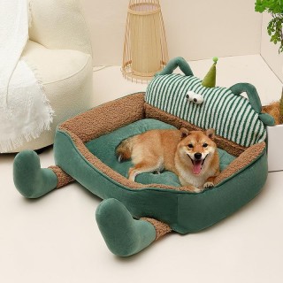 Neu Winter Warme Zwinger mit Großen Augen Niedliche Sofa Zwinger Hund Schlafen Haustier Matte S 55*45cm