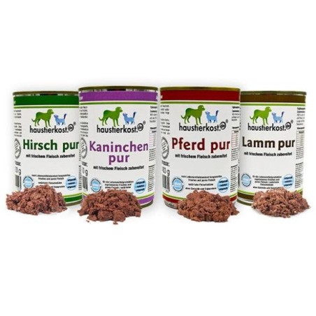 Probiermenü B: Lamm, Hirsch, Huhn, Pferd (4 x 400 g)