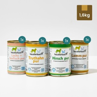Probiermenü C: Hirsch, Lamm, Lachs & Seefisch, Truthahn (4 x 400 g)