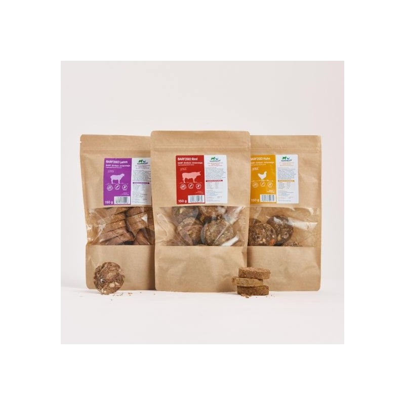 BARF2GO Komfort Plus Taler Kennenlernpaket, 3 x 150 g