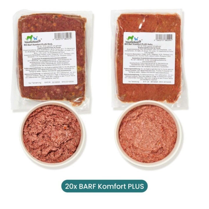 haustierkost.de Bio BARF Komfort PLUS Frostfutter 20 x 1 kg