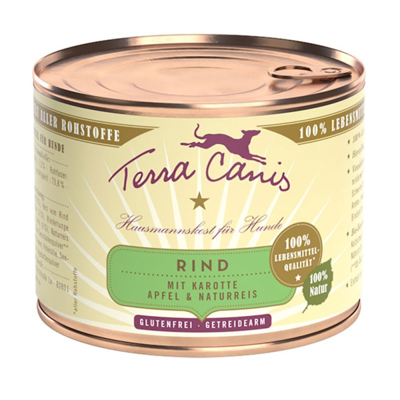 Sparpaket Terra Canis 12 x 200 g - Rind mit Karotte, Apfel und Naturreis