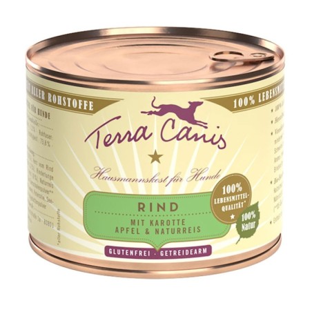 Sparpaket Terra Canis 12 x 200 g - Rind mit Karotte, Apfel und Naturreis