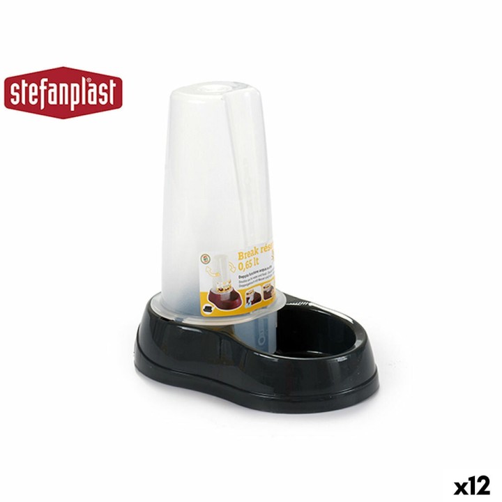 Futternapf für Haustiere Stefanplast 04092 Durchsichtig Dunkelgrau Kunststoff 650 ml 12 x 19,5 x 19 cm (12 Stück)