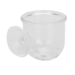 Kleine Kristallglas-Futterschale für Pflanzen, Fische, rote Würmer, Futterschalen für Aquarien(L) Large