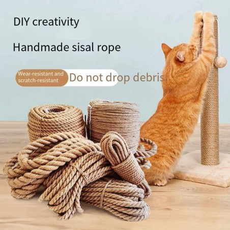20M 50M DIY Katzenkratzbaum Natürliches Sisalseil Katzenkratzbaumseil Für Katzen Krallenschärfe Katzenkratzbaum Kätzchenspiel