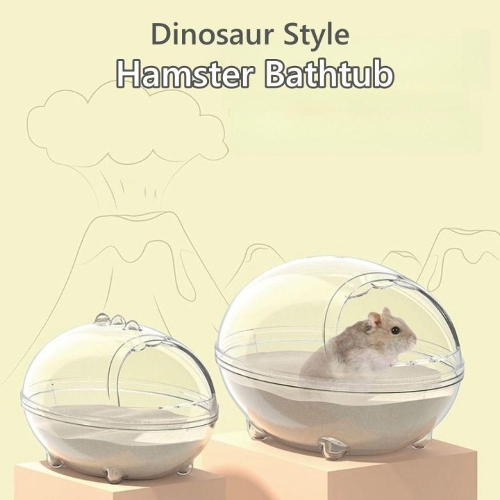 Sandbadebox aus Kunststoff im Dinosaurier-Stil für Hamster, Badezimmer, kleines Haustier-Reinigungswerkzeug für Kleintiere Sm