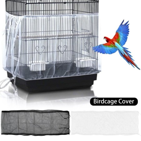Vogelkäfig-Abdeckung, Nylonnetz, verstellbar, Vogelkäfig-Samenfänger, universeller Vogelkäfig-Netz, Samen-Federfänger, Vogelk