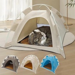 Katzenzeltbett, wasserdicht, tragbares Haus, warme Kissen für Haustiere im Freien, Möbel, Sofakorb, Winterbetten, Kätzchen-Sc