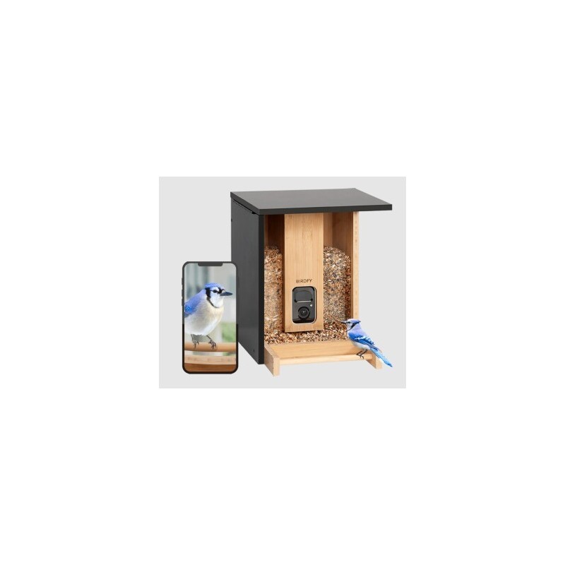 BIRDFY Futterautomat Bamboo AI im Abonnement + Solarpanel