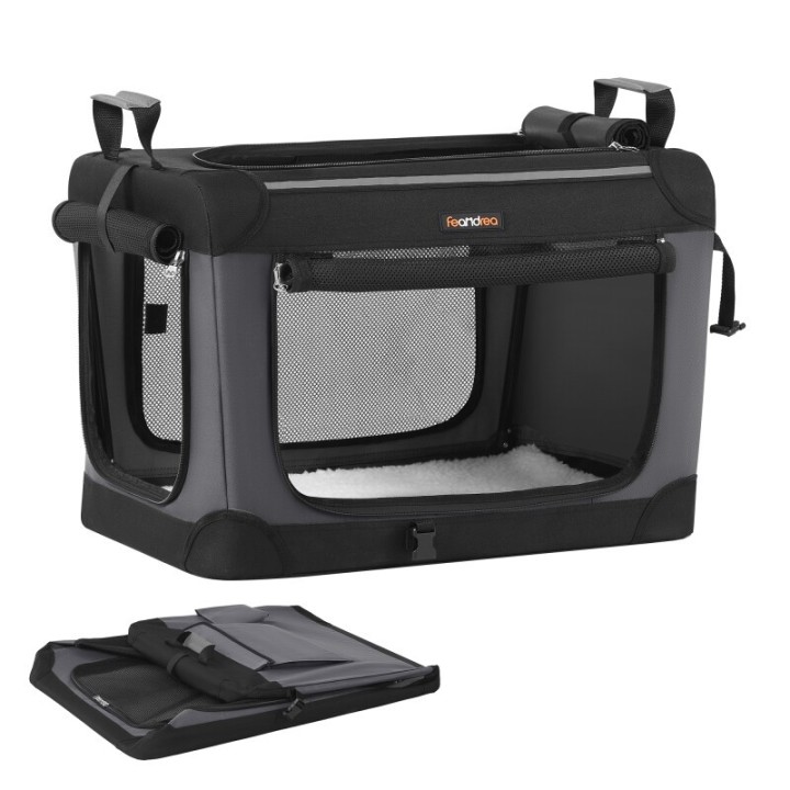 FEANDREA Hundebox faltbar, Hundetasche, Oxford-Gewebe S/M 60 cm, 42 cm, 42 cm