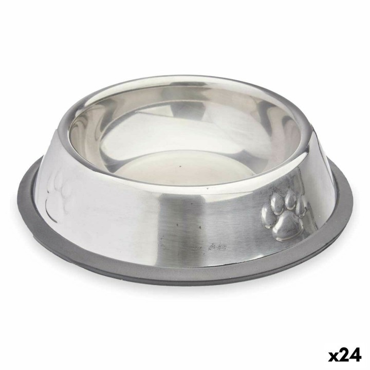 Futternapf für Hunde Mascow 312 Grau Silberfarben Gummi Metall 15 x 4 x 15 cm (24 Stück)