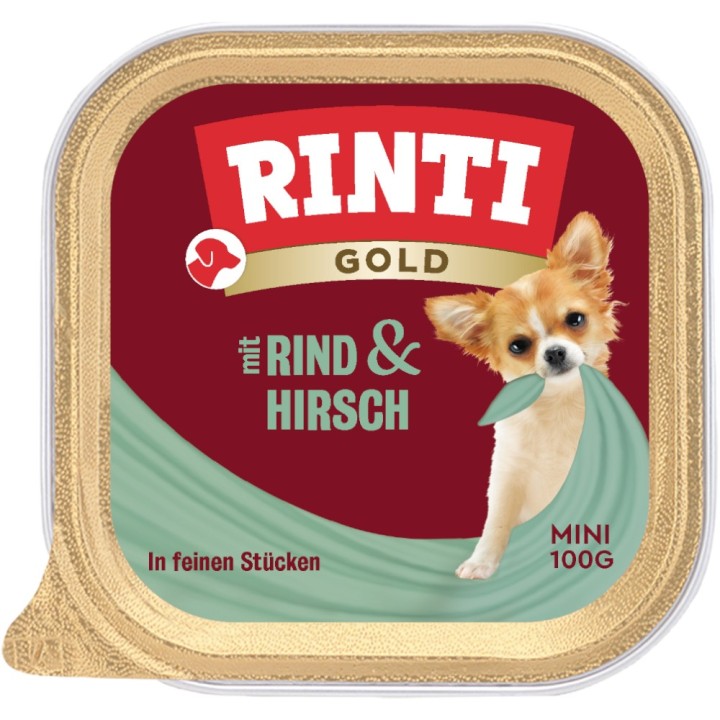 RINTI Gold Mini 6 x 100 g - Hirsch & Rind
