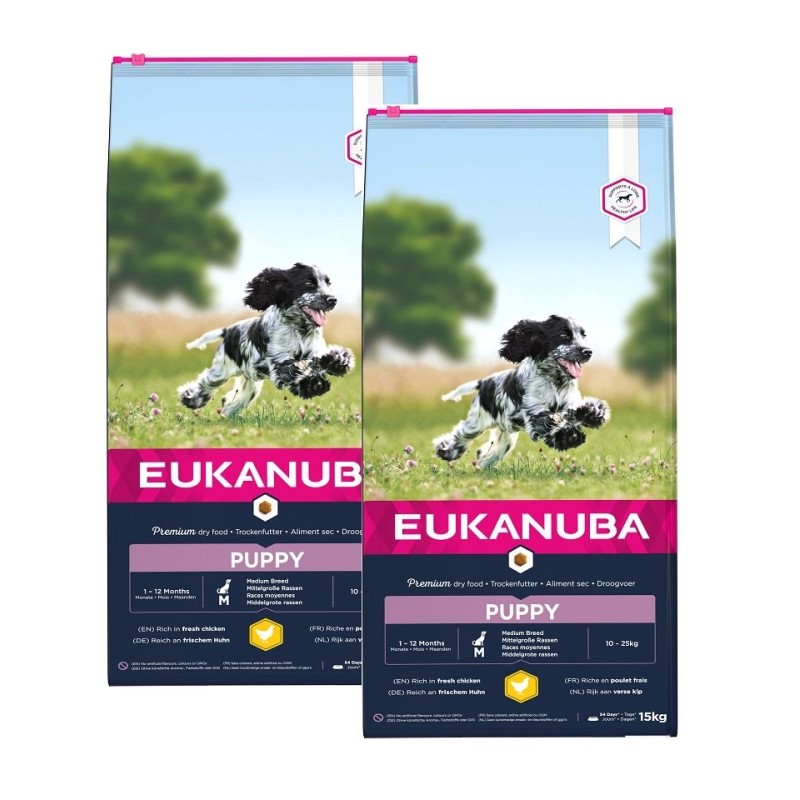 EUKANUBA Growing Puppy Medium Breeds Chicken 30 kg (2 x 15kg)