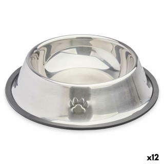 Futternapf für Hunde Mascow 310 Grau Silberfarben Gummi Metall 22 x 6 x 22 cm (12 Stück)