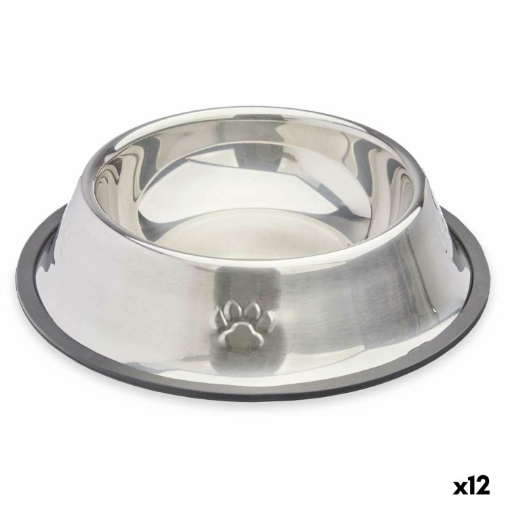 Futternapf für Hunde Mascow 310 Grau Silberfarben Gummi Metall 22 x 6 x 22 cm (12 Stück)